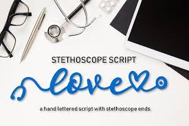 Stethoscope Script A Nurse Font 149594 Handwritten Font Bundles Font Bundles Easy Fonts Stethoscope