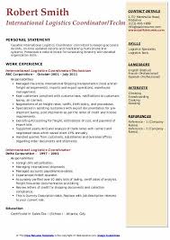 Download sample resume templates in pdf, word formats. International Logistics Coordinator Resume Samples Qwikresume