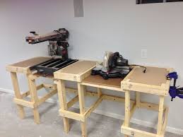 Radial Arm And Miter Saw Bench Woodworking Woodworking Shop Miter Saw Bench