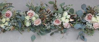 Greenery Bridesmaids Bouquets Quicksand Roses White Spray Roses Gold Tinted Italian Ruscus Eucalyptus B White Spray Roses Wedding Flowers Wedding Bouquets