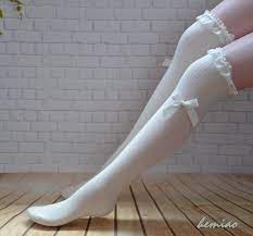 Be it at home, on the field or in the office, choose from casual to sporty to dress designs. White Lace Top Bow Socks Thigh High Socks Knee High Socks Etsy