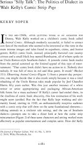 Serious “Silly Talk”: The Politics of Dialect in Walt Kelly's Comic Strip  Pogo