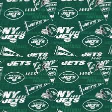 July 1st 2021 first published: Cotton Fabric Sports Fabric Nfl Football New York Jets On Green 18x29 4my3boyz Fabric