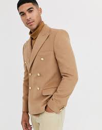 All accessories watches jewelry belts eyewear. Asos Design Schmaler Zweireihiger Gekammter Blazer In Camel Mit Goldenen Knopfen Asos