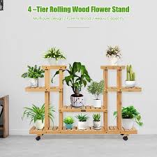 M.alibaba.com has found 10,631 images of flower stand design for you. Costway 4 Tier Wooden Plant Stand W Wheels Multipurpose Storage Rack Wood Grain Color Walmart Canada