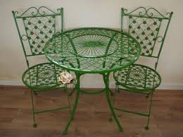 Green Wrought Iron Makeover Bistro Chair Patio Furniture Makeover Iron Patio Furniture Wrought Iron Patio Furniture