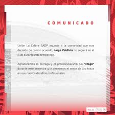 Erick wiemberg (unión la calera) recebe cartão amarelo por uma entrada perigosa. By Common Agreement Union La Calera Confirms The Departure Of Jorge Valdivia Newswep