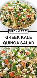 Greek Kale Quinoa Salad 30 Minutes Chef Savvy Recipe In 2020 Kale Quinoa Salad Healthy Side Dishes Quinoa Salad