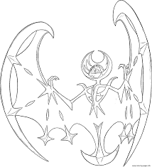Lunala legendary sun and moon pokemon coloring pages. Lunala Pokemon Legendary Generation 7 Coloring Pages Printable