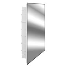 Glacier Bay Spacecab 16 In X 26 In X 3 1 2 In Frameless Recessed 1 Door Medicine Cabinet With 6 Shelves And Beveled Edge Mirror Gb22 Recessed Medicine Cabinet Beveled Edge Mirror Beveled Edge