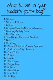 Birthday Goodie Bag Ideas For 7 Year Olds Ideas For What To Put In Your Toddlers Party Bag 3 Year Old Birthday Party 2 Year Old Birthday Party Toddler Parties
