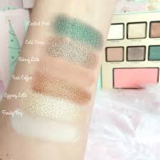 Too Faced Grande Hotel Cafe Eggnog Latte Swatches Too Faced Christmas Beauty Colorful Makeup
