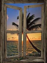 Beach Cabin Window Peel And Stick Mural Window Mural Ocean Mural Wall Murals