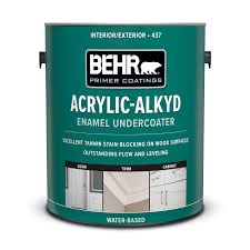 What brand of paint is best for kitchen cabinets? Interior And Exterior Acrylic Alkyd Enamel Undercoater Behr Pro