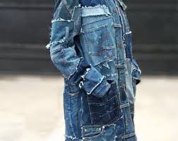 Black And Blue Split Denim Jacket Denim Patchwork Jacket Coat Recycled Upcycled Indigo Blue Etsy Jean Jacket Outfits Jacket Outfits Denim Jacket