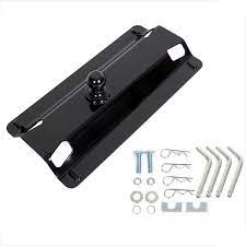 These are a necessity for anyone who's going to be hauling any kind of large trailer behind their vehicle. Amazon Com Ecotric Universal Gooseneck Hitch Ball Adapter Plate For Standard 5th Fifth Wheel Rails Pickup Truck Bed Tow 25 000 Lbs 2 5 16 Inch Hitch Ball Automotive