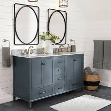 Home decorators collection naples 36 in. Home Decorators Collection Merryfield 61 In W X 22 In D Bath Vanity In Dark Blue Gray With Marble Vanity Top In Carrara White With White Basin 19112 Vs61 Dg The Home Depot