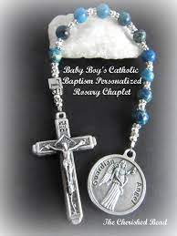 Shop catholic baptism & christening gifts for boys & girls for sale online at the catholic company. Baptism Boy Dark Blue Lt Blue White Swarovski Pearls And Silver Heirloom Rosary Catholic Gift Christening Baby Boy Baptism Gifts Catholic Baby Baptism Gifts For Boys