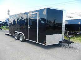 Standard enclosed car haulers are 8'6″ wide at the outside of the fender lip and are only available in 16′ and 20′ lengths. Covered Wagon 8 5 X 16 Enclosed Car Trailer Ramp Door