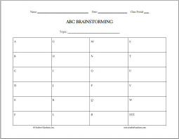 free printable abc brainstorming worksheet free printable