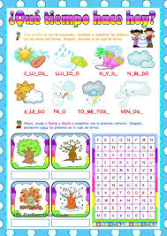 Que Tiempo Hace Hoy Sopa De Letras Para Ninos Ingles Para Preescolar Cuaderno De Ingles