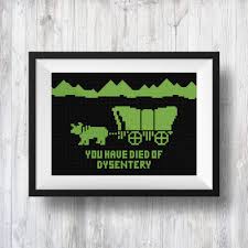 Vintage Oregon Trail Game (funny Fan Art), Counted Cross Stitch, PDF  Instant Download