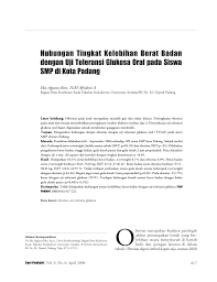 Pengukuran tinggi badan pengukuran berat badan hidupkan pita suara. Pdf Hubungan Tingkat Kelebihan Berat Badan Dengan Uji Toleransi Glukosa Oral Pada Siswa Smp Di Kota Padang