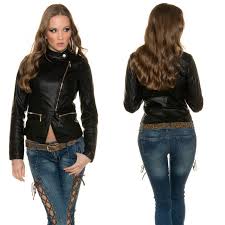 Grand choix de marque, satisfait ou remboursé. Veste Femme Simili Cuir Sexy Asymetrique Agathe Couleur Noir