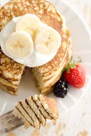 light fluffy banana protein pancakes