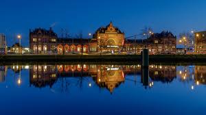 Groningen Railway Station At Blue Hour Groningen Railway Station Blue Hour