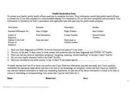Thank you for your cooperation. Dubai Health Declaration Form Complete Business Travel