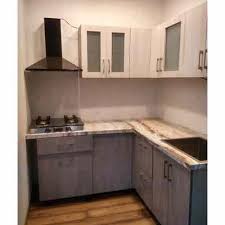 modern basic wooden modular kitchen
