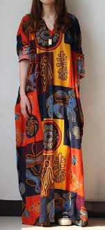 Plus Size Summer Boho Hippie Women Long Sleeve Loose Kaftan Long Maxi Dress Long Sleeve Tribal Dress Maxi Dresses Casual Maxi Dress