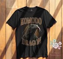 Vintage Komodo Dragon T-Shirt: Realistic Lizard Graphic Tee with Lightning  Background