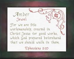 Amber Name Blessings Personalized Cross Stitch Design From Joyful Expressions Personalized Cross Cross Stitch Cross Stitch Designs