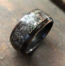 Meteorite Glow Ring Mens Wedding Band Unique Ring Carbon Etsy Rings Mens Wedding Bands Mens Wedding Bands Unique Carbon Fiber Rings