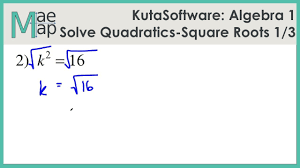 Kutasoftware Algebra 1 Solving Quadratic With Roots Part 1 Youtube