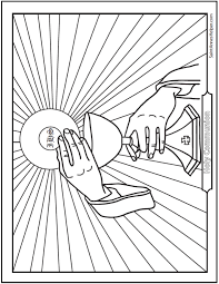 Holy eucharist / first communion catholic coloring page. Holy Communion Coloring Page