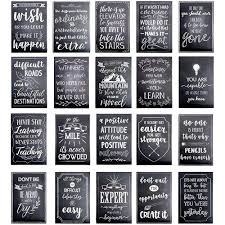 L & o goods motivational posters for classroom and office decorations feature an assortment of attractive colors that can brighten or liven up just about any setting. Motivational Posters For Students 20 Pack Inspirational Posters Posters With Inspiring Quotes Chalkboard Design Perfect For School Classroom And Office Decoration 13 X 19 Inches 33 X 48 Cm Buy Online In