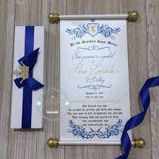 Royal Blue Prince 1st Birthday Scroll Invitation Scroll Wedding Invitations Scroll Invitation Prince Birthday Invitations