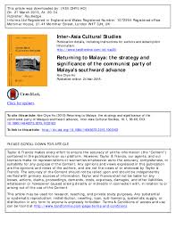 This book functions best as a descriptive account of some of the key milestones in the malayan emergenc/ies. Pdf Returning To Malaya The Strategy And Significance Of The Communist Party Of Malaya S Southward Advance Kee Chye Ho Academia Edu