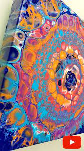 Acrylic Pour With Cells And Blue Base Fluid Acrylic Tutorial By Olga Soby From Smart Art Materials Acrylic Pouring Art Fluid Acrylic Painting Fluid Art