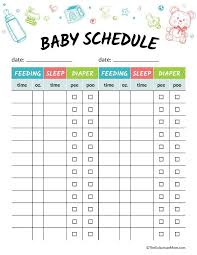 printable baby schedule chart to help baby settle into