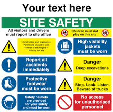 Warning, safety & hazard signs for vehicles & the workplace with before 9am following day delivery available. Custom Site Safety Board Style 2 From Safety Sign Supplies