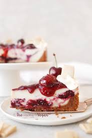 For the best texture, make sure not to overmix the batter. No Bake White Chocolate Cherry Cheesecake The Little Blog Of Vegan