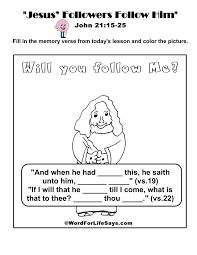Check spelling or type a new query. Sunday School Lesson Jesus Followers Follow Him John 21 15 25 Word For Life Says