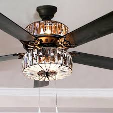 Silver Orchid March Caged Crystal Ceiling Fan 52 L X 52 W X 18 H 52 L X 52 W X 18 H On Sale Overstock 20254298 Pull Chain Not the usual tulip glass, a crystal light kit gives anything a ritzy aire it has metal base covered with silver.