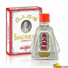 Siang pure oil is a combination of herbal ingredient such as peppermint, camphor and clove. Siang Pure Oil