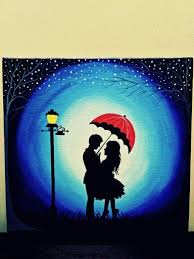 My First Couple Painting Always Wanted To Try Oil Pastel Drawings Canvas Art Painting Sillouette Painting