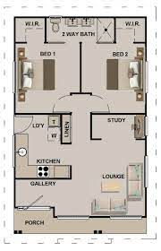 635 Sq Feet Or 59 8 M2 Hamptons Style 2 Bedroom Granny Flat Etsy Small House Floor Plans House Floor Plans Tiny House Floor Plans